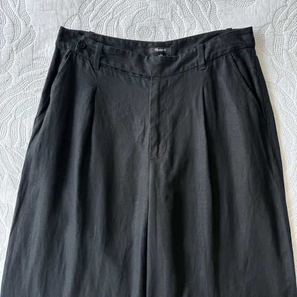 Madewell - The Harlow Wide-Leg Pant in 100% Linen - Black - Picture 5 of 15